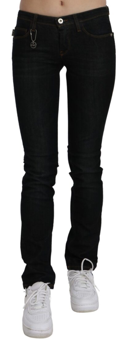 Costume National - Chic Black Mid Waist Slim Fit Denim Jeans