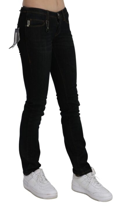 Costume National - Chic Black Mid Waist Slim Fit Denim Jeans