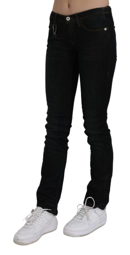 Costume National - Chic Black Mid Waist Slim Fit Denim Jeans