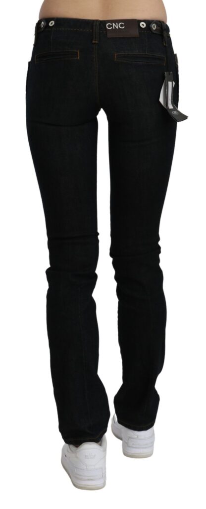 Costume National - Chic Black Mid Waist Slim Fit Denim Jeans