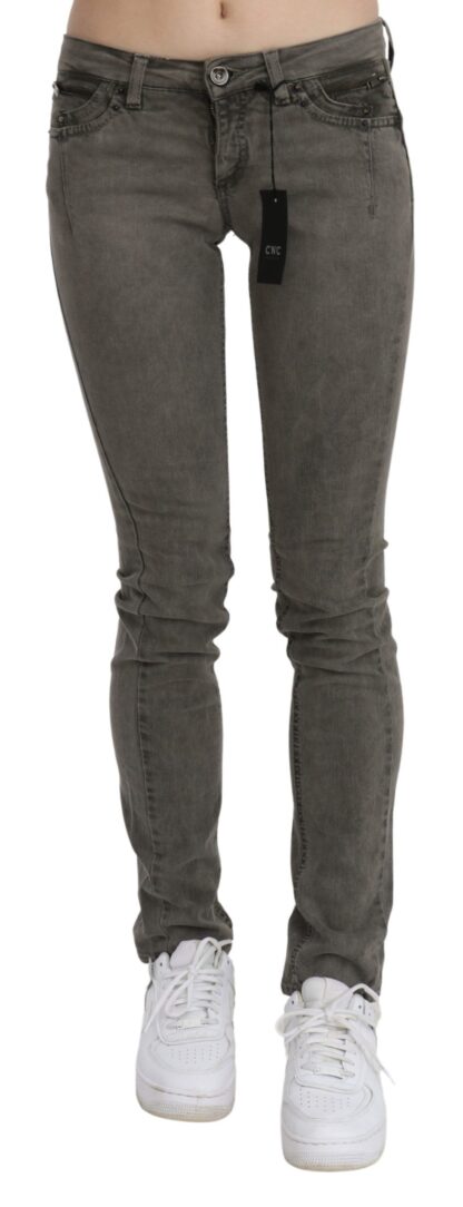 Costume National - Chic Gray Slim Fit Cotton Jeans