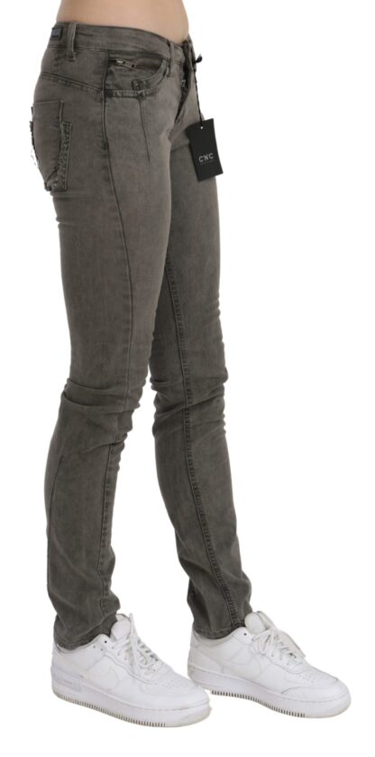 Costume National - Chic Gray Slim Fit Cotton Jeans