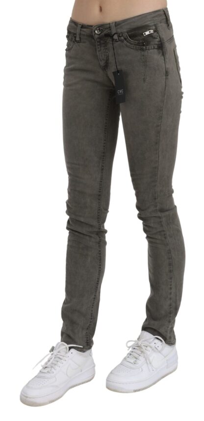 Costume National - Chic Gray Slim Fit Cotton Jeans