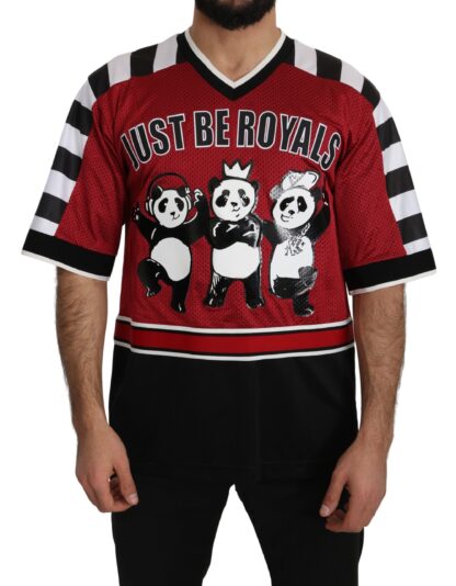 Dolce & Gabbana - Panda Print Red Short Sleeve Luxury Tee