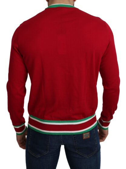 Dolce & Gabbana - Elegant Red Wool-Silk Crewneck Sweater