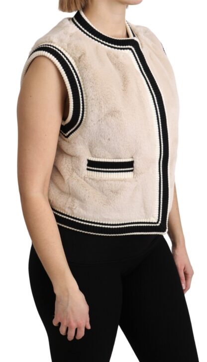 Dolce & Gabbana - Elegant Sleeveless Faux Fur Vest