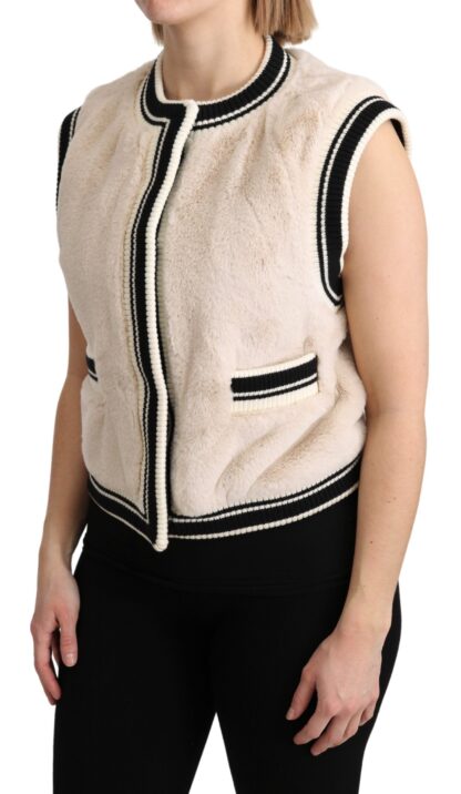 Dolce & Gabbana - Elegant Sleeveless Faux Fur Vest