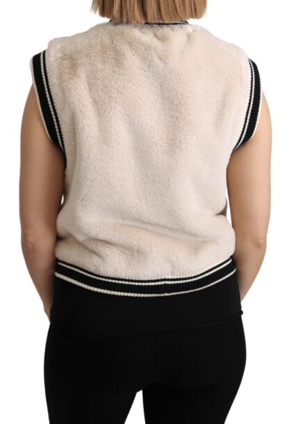 Dolce & Gabbana - Elegant Sleeveless Faux Fur Vest