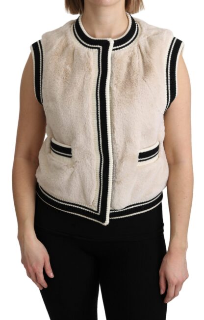 Dolce & Gabbana - Elegant Sleeveless Faux Fur Vest