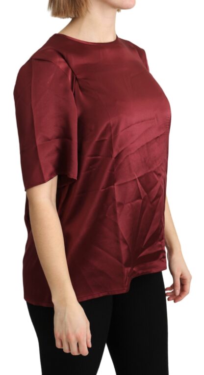 Dolce & Gabbana - Elegant Silk Bordeaux Blouse