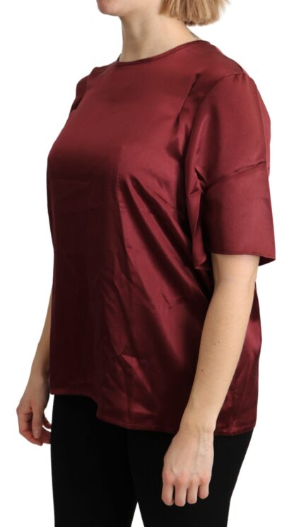 Dolce & Gabbana - Elegant Silk Bordeaux Blouse