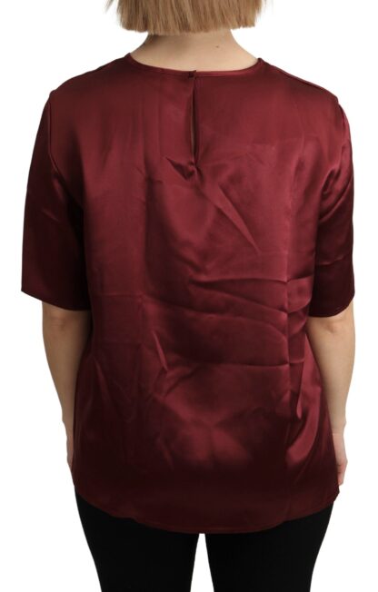 Dolce & Gabbana - Elegant Silk Bordeaux Blouse