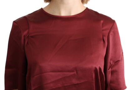 Dolce & Gabbana - Elegant Silk Bordeaux Blouse