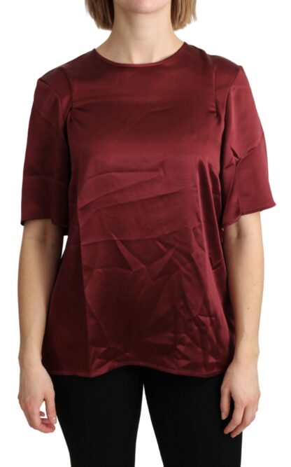 Dolce & Gabbana - Elegant Silk Bordeaux Blouse