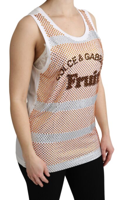 Dolce & Gabbana - Crystal Embellished Sleeveless Cotton Top