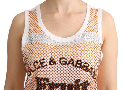 Dolce & Gabbana - Crystal Embellished Sleeveless Cotton Top