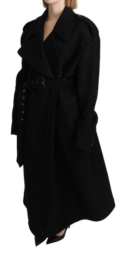 Dolce & Gabbana - Elegant Black Wool Trenchcoat