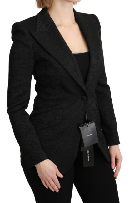 Dolce & Gabbana - Elegant Black Brocade Single Breasted Blazer