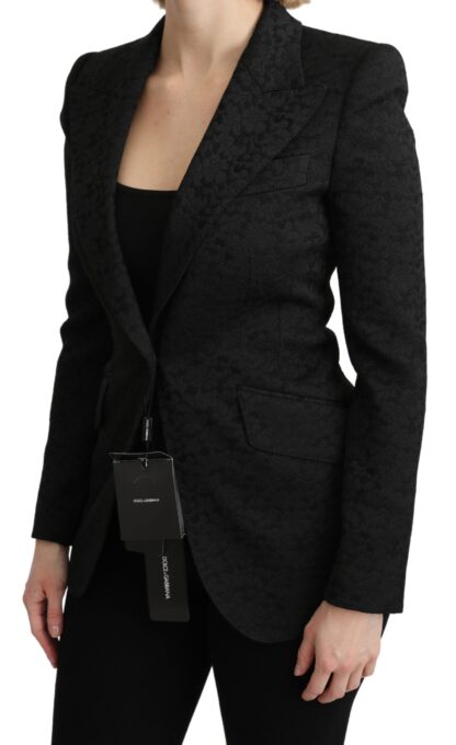 Dolce & Gabbana - Elegant Black Brocade Single Breasted Blazer