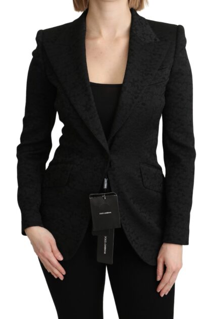 Dolce & Gabbana - Elegant Black Brocade Single Breasted Blazer