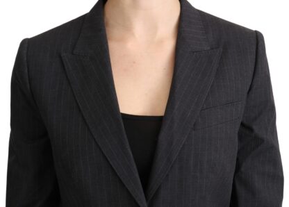 Dolce & Gabbana - Elegant Gray Striped Cotton Blazer