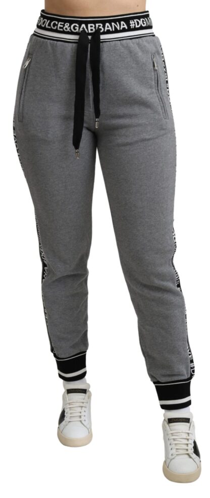 Dolce & Gabbana - Elegant Mid Waist Jogging Pants in Gray