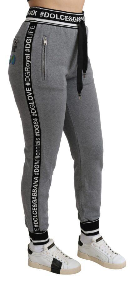 Dolce & Gabbana - Elegant Mid Waist Jogging Pants in Gray