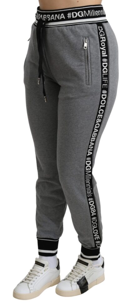 Dolce & Gabbana - Elegant Mid Waist Jogging Pants in Gray