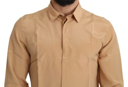 Dolce & Gabbana - Elegant Yellow Silk Men's Formal Shirt