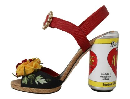 Dolce & Gabbana - Multicolor Floral Crystal Embellished Sandals