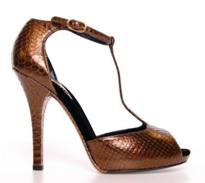 Dolce & Gabbana - Elegant Bronze Ankle Strap Heels