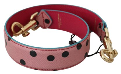 Dolce & Gabbana - Elegant Pink Polka-Dotted Leather Shoulder Strap