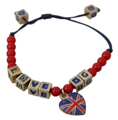 Dolce & Gabbana - Elegant Blue Red Glass Cotton Blend Bracelet