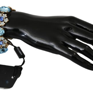 Dolce & Gabbana - Elegant Blue Red Glass Cotton Blend Bracelet