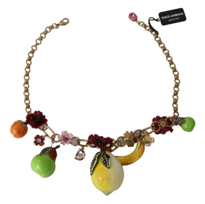 Dolce & Gabbana - Crystal Embellished Floral Charm Necklace