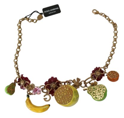 Dolce & Gabbana - Crystal Embellished Floral Charm Necklace