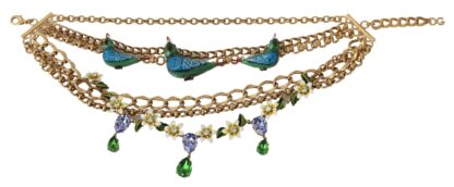 Dolce & Gabbana - Exquisite Crystal and Brass Necklace