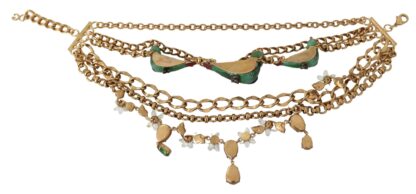 Dolce & Gabbana - Exquisite Crystal and Brass Necklace