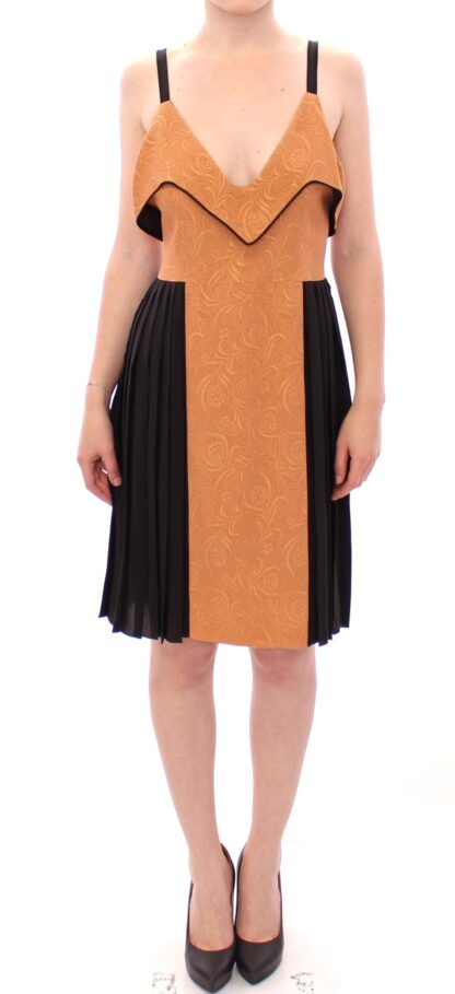 FILOS - Silk Bronze & Black Sleeveless Sheath Dress