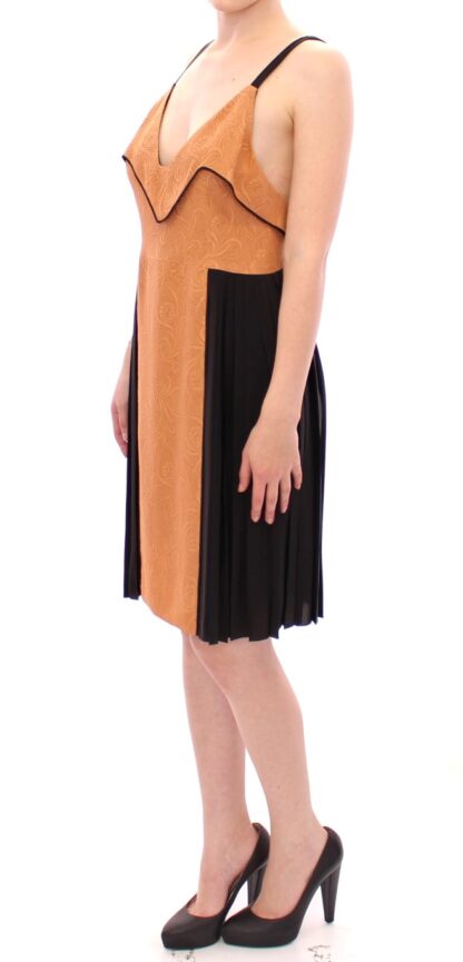 FILOS - Silk Bronze & Black Sleeveless Sheath Dress