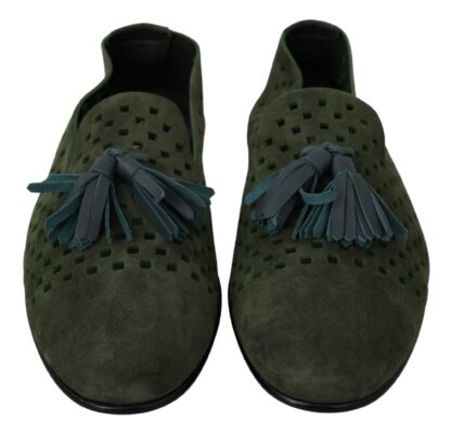 Dolce & Gabbana - Elegant Green Suede Loafers for Men