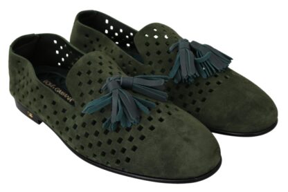 Dolce & Gabbana - Elegant Green Suede Loafers for Men