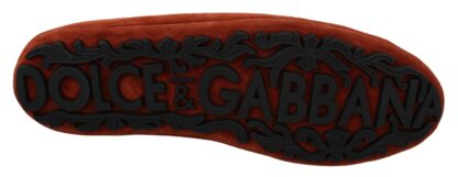 Dolce & Gabbana - Elegant Orange Leather Moccasin Slippers