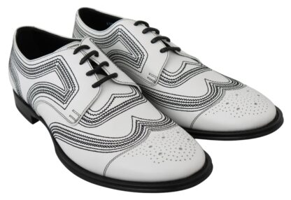 Dolce & Gabbana - Elegant White Leather Derby Shoes