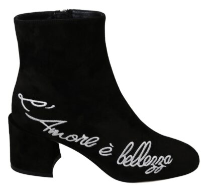 Dolce & Gabbana - Chic Embroidered Ankle Boots