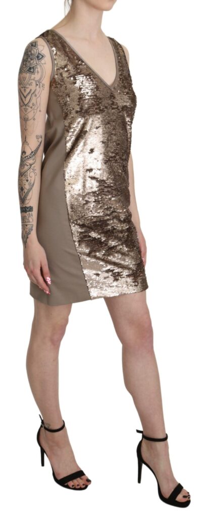 Liu Jo - Glamorous V-Neck Sleeveless Sequin Mini Dress