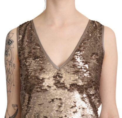 Liu Jo - Glamorous V-Neck Sleeveless Sequin Mini Dress