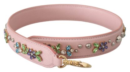 Dolce & Gabbana - Stunning Pink Crystal Studded Leather Strap