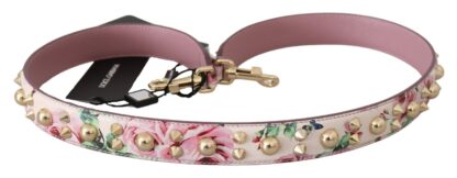 Dolce & Gabbana - Chic Floral Pink Leather Shoulder Strap