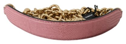 Dolce & Gabbana - Elegant Pink Gold Leather Shoulder Strap